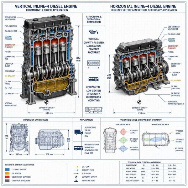 Structural Technology Analysis of Vertical and Horizontal Engines