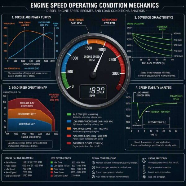 Engine speed operating condition analysis